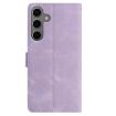 Samsung Galaxy S24 5G Light Purple Rose Embossed Leather Phone Case - 3
