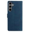 Samsung Galaxy S24 FE 5G Leather Case, Rose Embossed, Dark Blue - 3