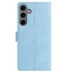 Samsung Galaxy S24 FE 5G Leather Case, Rose Flower Embossed, Sky Blue - 3
