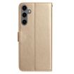 Samsung Galaxy S24+ 5G Gold Rose Flower Embossed Leather Case - 2