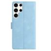 Samsung Galaxy S24 Ultra 5G Leather Case Rose Flower Emboss Sky Blue - 3