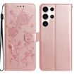 Samsung Galaxy S25 Ultra 5G Rose Gold Flower Leather Phone Case - 1