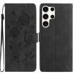 Samsung Galaxy S25 Ultra 5G Black Rose Embossed Leather Phone Case - 1