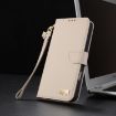 OPPO A5/A3 Global Metal Bow Leather Phone Case with Hand Strap Apricot - 8