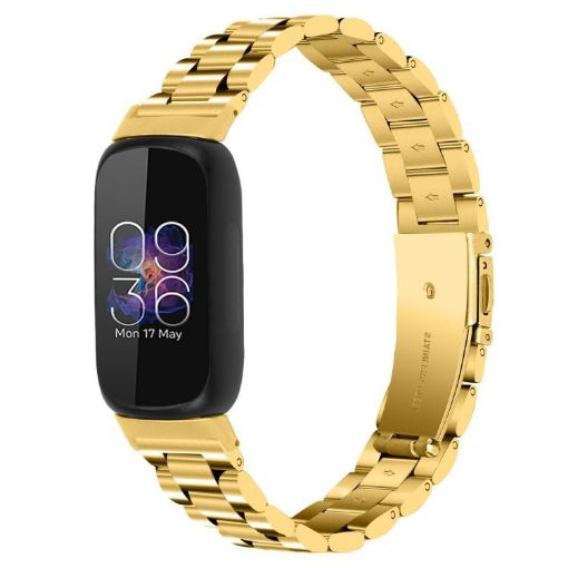 12mm Gold Metal Watch Band with Three Beads Quick Release - 1