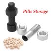 Silver Simulation Spare Tire Screw Capsule Medicine & Pill Storage Organizer - 3