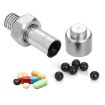 Silver Simulation Spare Tire Screw Capsule Medicine & Pill Storage Organizer - 4