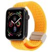 Magnetic Buckle Knitted Nylon Watch Band for Apple Watch 46/49/45/44mm Yellow-Orange - 1