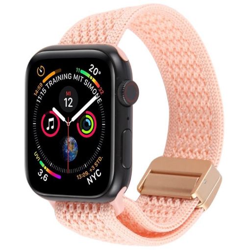 Apple Watch Band 42/41/40/38mm Magnetic Buckle Nylon - Dark Pink Sand - 1