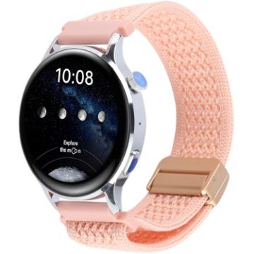 Dark Pink Sand 18mm Magnetic Buckle Knitted Nylon Watch Band - 1