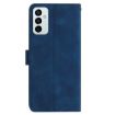 Samsung Galaxy M23 Dark Blue Rose Embossed Leather Phone Case - 3