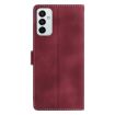 Samsung Galaxy M52 Red Rose Flower Embossed Leather Phone Case - 3