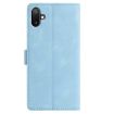 Samsung Galaxy F06 Sky Blue Rose Embossing Leather Phone Case - 3