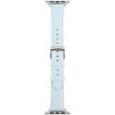 Apple Watch Band 46/49/45/44mm Blue Silk Microfiber Leather Strap - 3