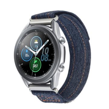 Universal Nylon Loop Fastener Denim Watch Band 20mm (Dark Grey) - 1
