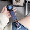 Kalebol 20mm Navy Blue Nylon Loop Fastener Denim Watch Band - 2