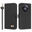 Realme 13/12/C65 5G Black Leather Phone Case with Hand Strap - 1