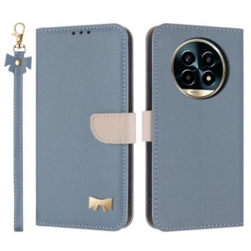 Realme 13 Pro 5G/13 Pro+ 5G Light Blue Leather Case with Hand Strap - 1
