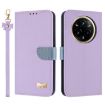 Realme 14 Pro 5G Purple Metal Bow Leather Case with Hand Strap - 1