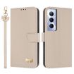 Realme C65 4G Global Metal Bow Leather Case with Hand Strap Apricot - 1