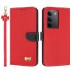 Realme C75 4G Global/P3x Red Leather Phone Case with Hand Strap - 1