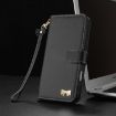 Realme C75 4G Global/P3x Leather Phone Case with Hand Strap - Black - 8