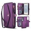Samsung Galaxy S25 Edge 5G Wallet Leather Phone Case with Lanyard, Purple - 1