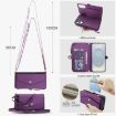 Samsung Galaxy S25 Edge 5G Wallet Leather Phone Case with Lanyard, Purple - 7