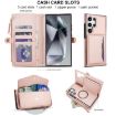 Samsung Galaxy S24 Ultra 5G Wallet Leather Case with Lanyard, Rose Gold - 4