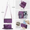 Samsung Galaxy S24 Ultra 5G Wallet Leather Case with Lanyard, Dark Purple - 7