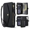 Samsung Galaxy S24 5G Wallet Detachable Leather Case with Lanyard - Black - 1