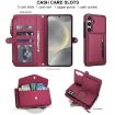 Samsung Galaxy S24 FE 5G Red Wallet Leather Phone Case with Lanyard - 4