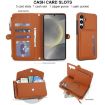 Samsung Galaxy S24 FE 5G Wallet Leather Phone Case with Lanyard Brown - 4