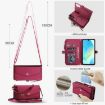 Samsung Galaxy S23+ 5G Red Leather Wallet Phone Case with Lanyard - 7