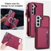 Samsung Galaxy S22+ 5G Red Leather Wallet Phone Case with Lanyard - 3