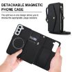 Samsung Galaxy S22 5G Wallet Detachable Leather Case with Lanyard (Black) - 2