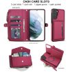 Samsung Galaxy S21+ 5G Red Leather Wallet Phone Case with Lanyard - 4