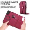 Samsung Galaxy S21 5G Red Leather Wallet Phone Case with Lanyard - 2