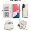 Samsung Galaxy A13 Wallet Case, Detachable Leather with Lanyard, White - 4