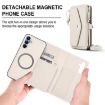 Samsung Galaxy A15 Wallet Case, Detachable Leather with Lanyard, White - 2