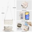 Samsung Galaxy A15 Wallet Case, Detachable Leather with Lanyard, White - 7