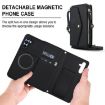 Samsung Galaxy A15 Wallet Case: Detachable Leather with Lanyard (Black) - 2