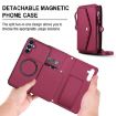 Samsung Galaxy A15 Wallet Case, Detachable Leather with Lanyard, Red - 2