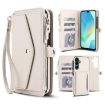 Samsung Galaxy A16 5G Wallet Detachable Leather Case with Lanyard White - 1