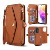 Samsung Galaxy A33 5G Wallet Detachable Leather Case with Lanyard Brown - 1