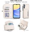 Samsung Galaxy A35 5G Wallet Detachable Leather Case with Lanyard White - 4