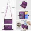 Samsung Galaxy A35 5G Wallet Case, Detachable Leather, Lanyard, Purple - 7