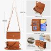 Samsung Galaxy A35 5G Wallet Detachable Leather Case with Lanyard Brown - 7