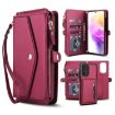 Samsung Galaxy A53 5G Red Leather Wallet Phone Case with Lanyard - 1