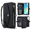 Samsung Galaxy A54 5G Wallet Case, Detachable Leather with Lanyard, Black - 1